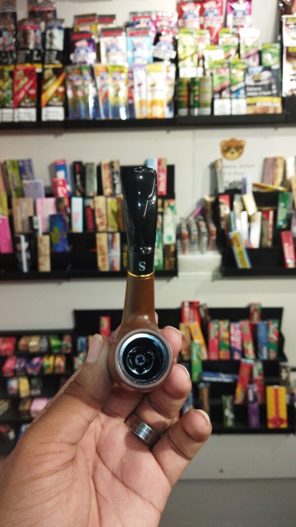 Smoking 6 Inch Black And Red Engraved Wooden pipe