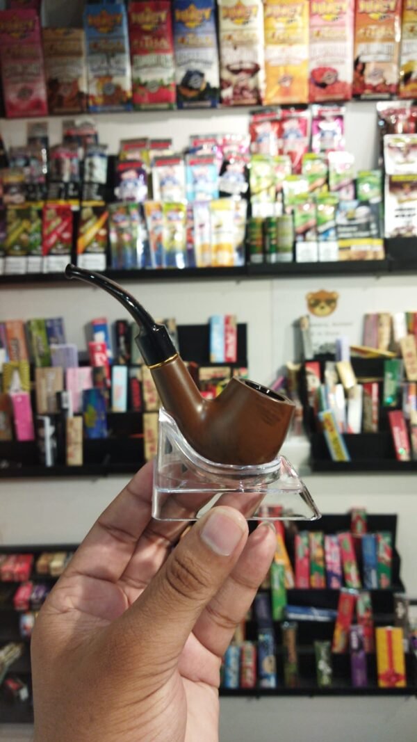Smoking 6 Inch Black And Red Engraved Wooden pipe