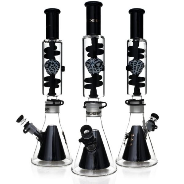 1_21_4 Phoenix Black Mamba Perc Bong - 18" Freezable Coil