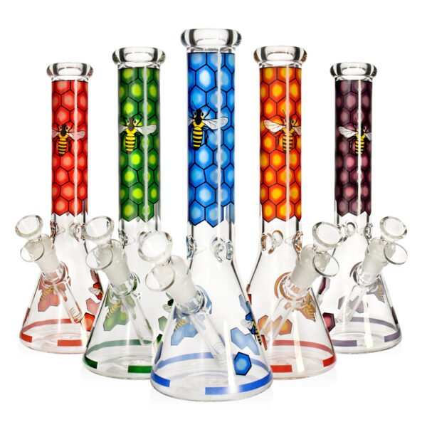 Phoenix Honey Bee Beaker Bong - 10" Ice Catcher