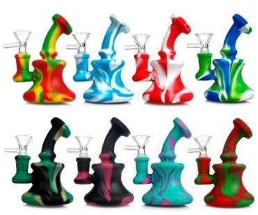Rig Waterpipr Phoenix 5.5 Inch Multi Color Dab Rig Shape Silicon Bong