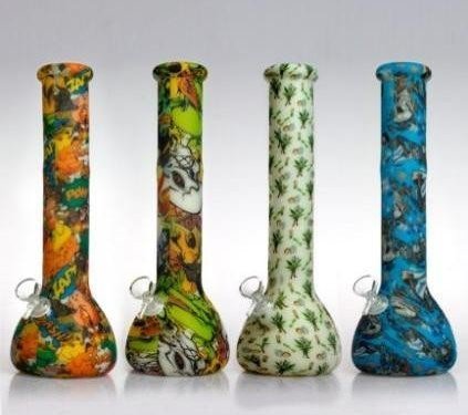 Silicon Beaker Phoenix 14 Inch Multi Color Glow In The Dark Beaker Silicon Bong