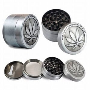 Spice 1.6 Inch 4 Part Top Cannabis engraved Metal Grinder