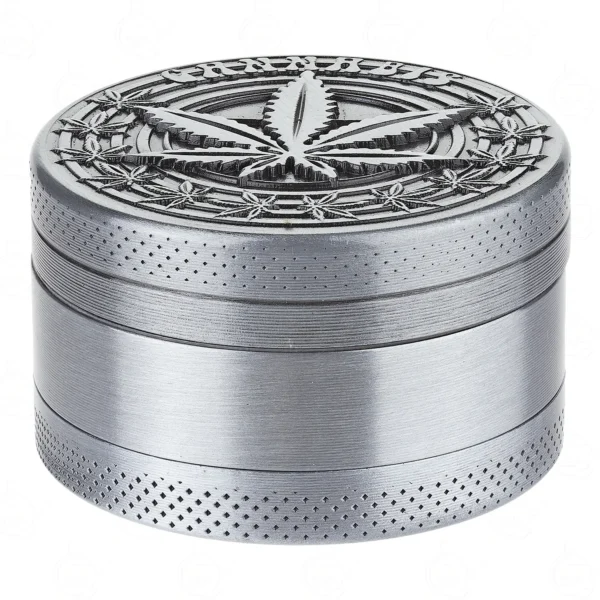Mlynek-metalowy-szczotkowana-ganja-40-mm-3-cz-1 Spice 2 Inch 3 Part Top Cannabis engraved Metal Grinder