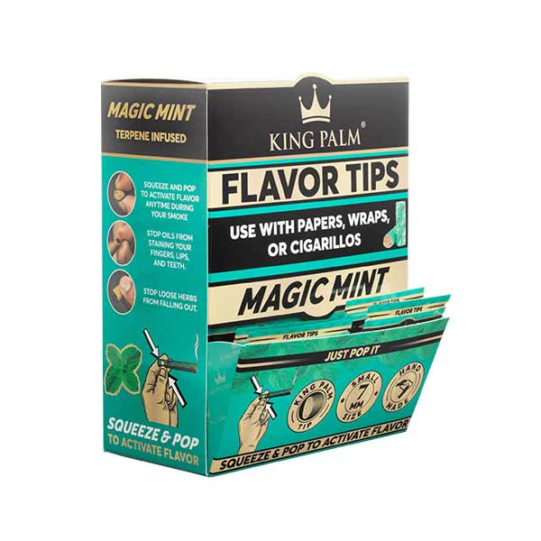 Filter-Tip-2-Packs-Displays-Magic-Mint King Palm Squeeze And Pop Flavor Infused Filters Pack Of 2 - Magic Mint