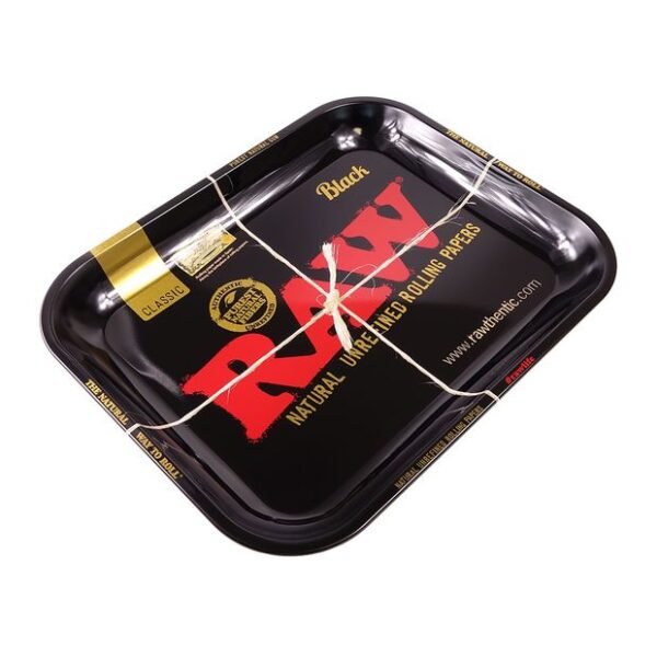 raw-black-tray-large-roll-unterlage-aus-metall Raw Black Classic Large Metal Rolling Tray 14 Inch