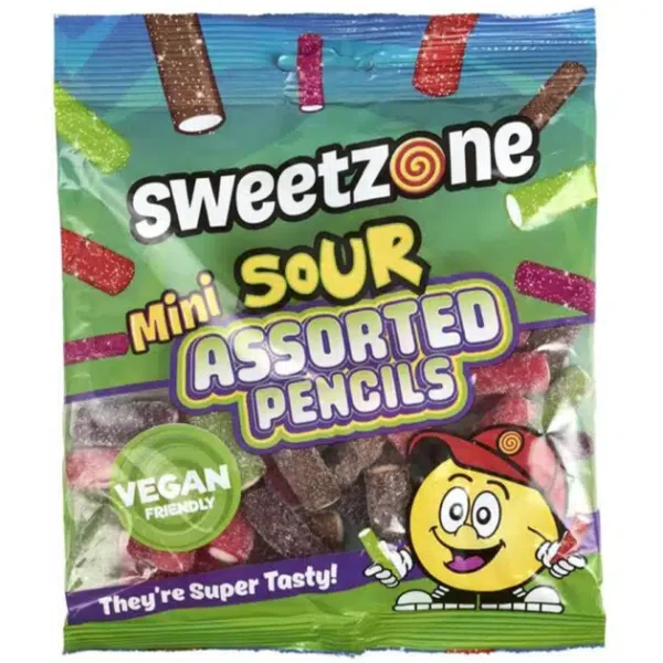Sweetzone Mini Sour Assorted Pencils 180g