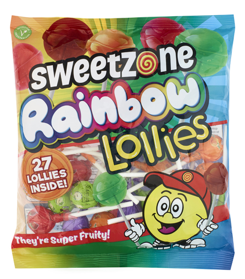 Rainbow Lollies 500 Sweetzone Rainbow Lollies 180g