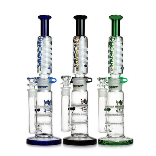 Phoenix 14 Inch Tripple Honeycomb Percolator Detatchable & Freezable Glass Bong
