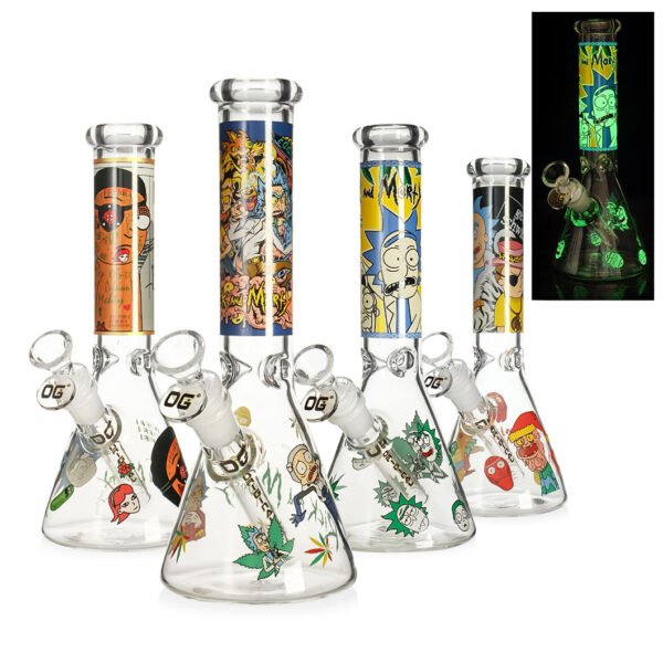 Phoenix 10 Inch Decal Printed Glow In The Dark Bong