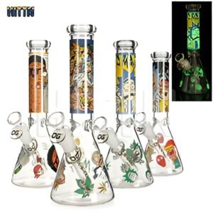 Phoenix 10 Inch Decal Printed Glow In The Dark Bong