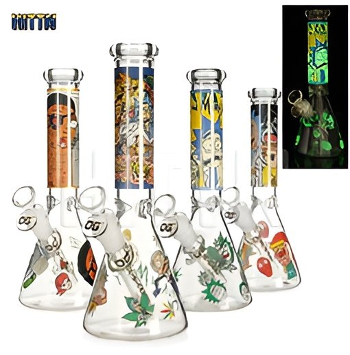 Phoenix 10 Inch Decal Printed Glow In The Dark Bong