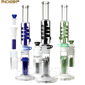 Phoenix 16 Inch 6 Freezable W/Arm Tree Detatchable & Percolator Downstem Glass Bong