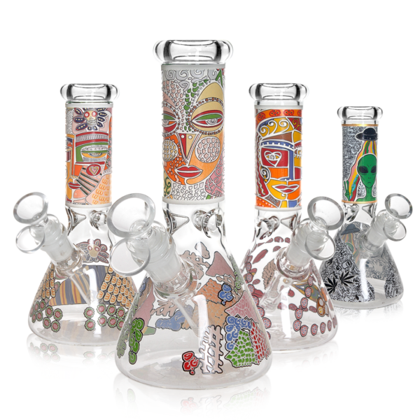 Phoenix 8 Inch Decal Printed Glow In The Dark Bong