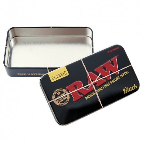 RAW Black Printed Tobacco Storage Tin