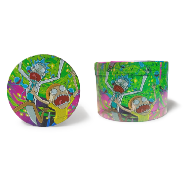 2.5 Inch 4 Part Metal Grinder Rick And Morty Printed
