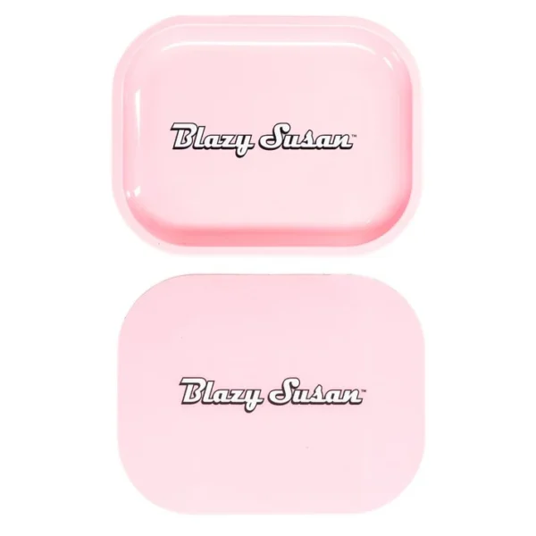 Blazy Susan Pink Rolling Tray With Lid 7''x5.5''