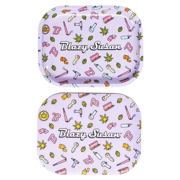 Blazy Susan Purple Rolling Tray With Lid 7''x5.5''