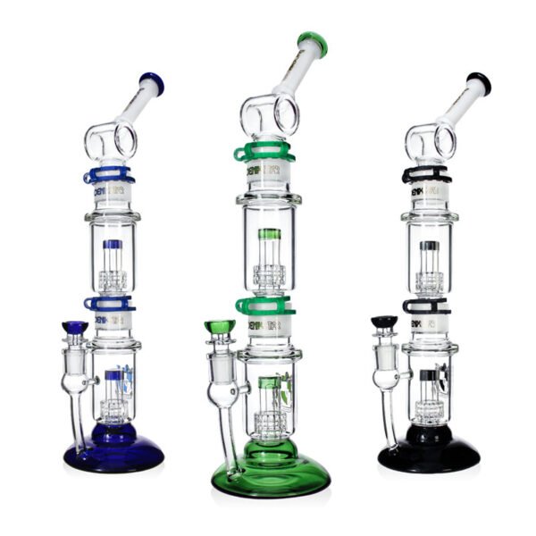 Phoenix 18 Inch Single Barrel Dual Matrix Tripple Part Detachable Glass Bong