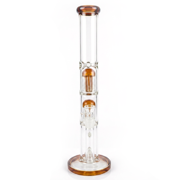 Phoenix 17 Inch Dual Mashroom Percolator Bamboo Glass Bong