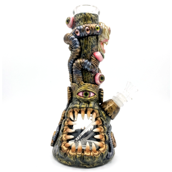 Phoenix 10" 3D Evil Eyes Monster Design 7MM Glass Bong