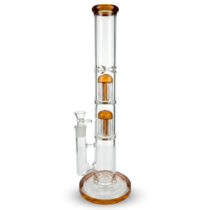 11 Phoenix 17 Inch Dual Mashroom Percolator Bamboo Glass Bong