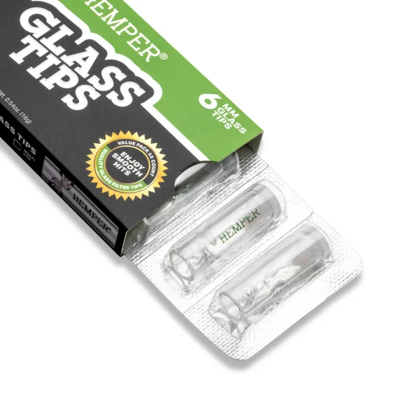 Hemper-stikliniai-filtrai-5-vnt.-6-mm Hemper Glass Tips 6MM