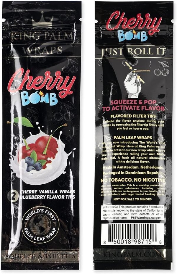 King Palm Hemp Wraps W/ Flavor Tips - Cherry Bomb